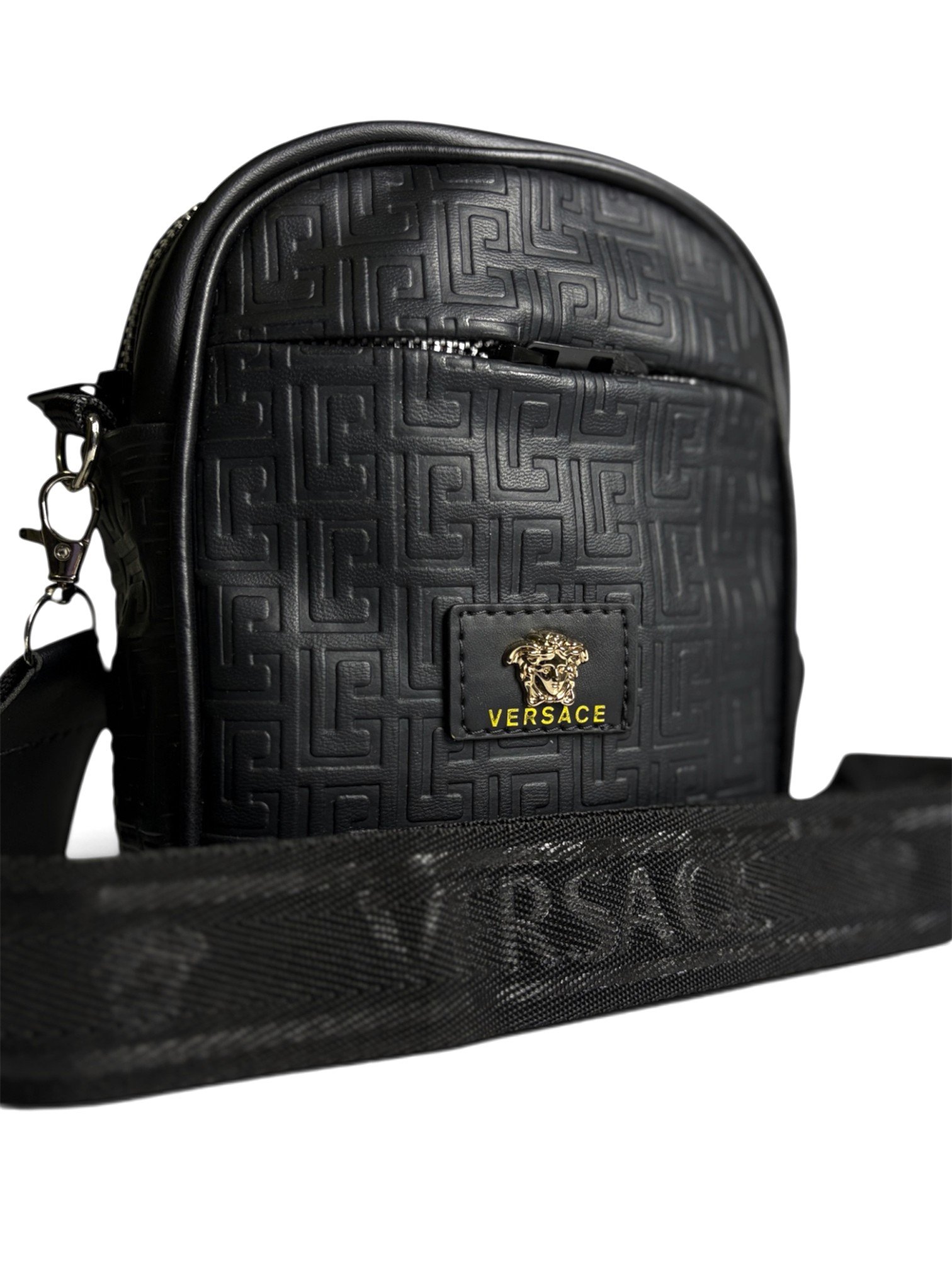Carriel pequeño con correa diseño alto relieve logo dorado - Imagen 5