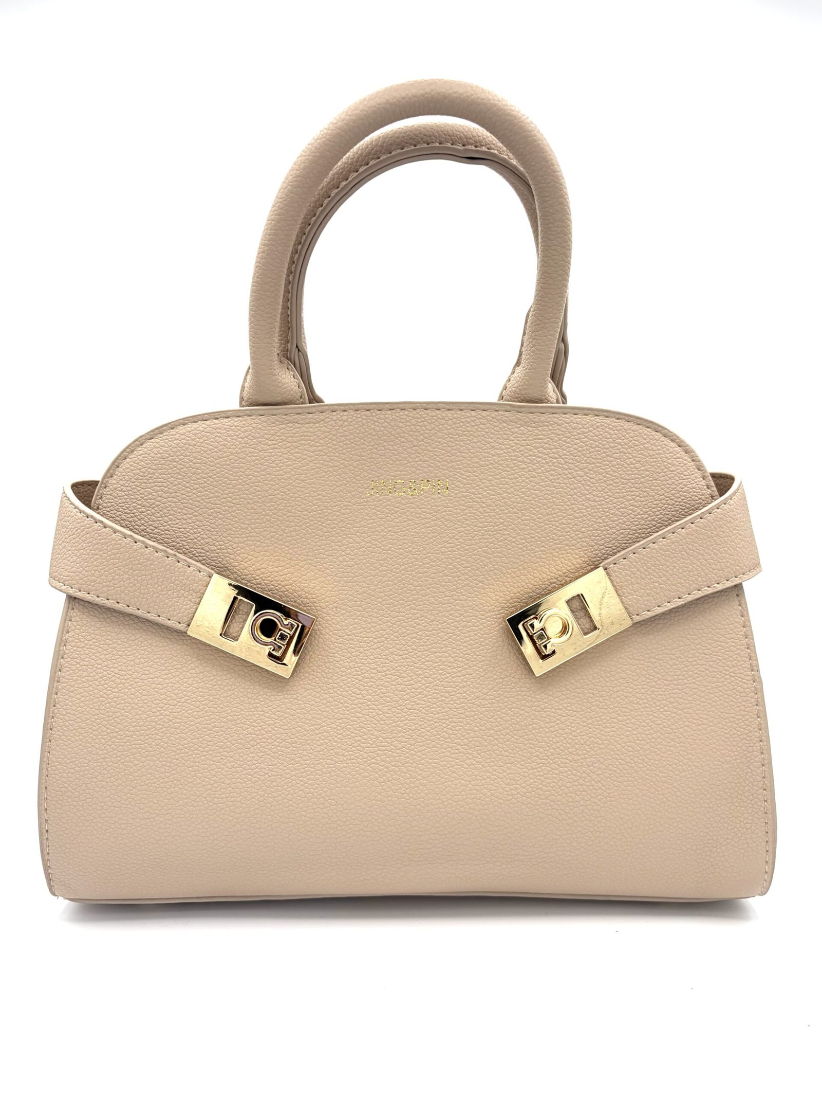 Bolso elegante con neceser beige