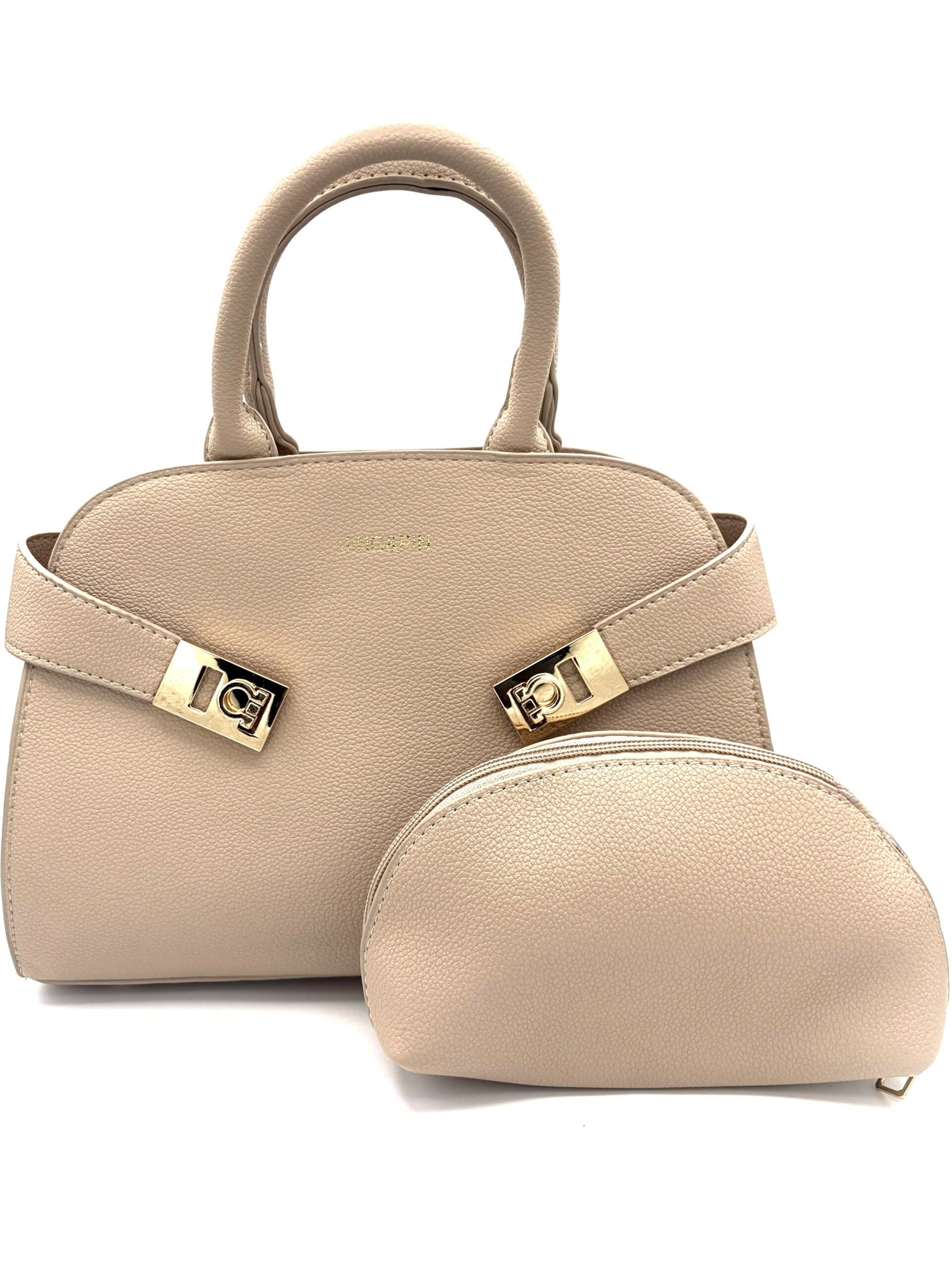 Bolso elegante con neceser beige - Imagen 2