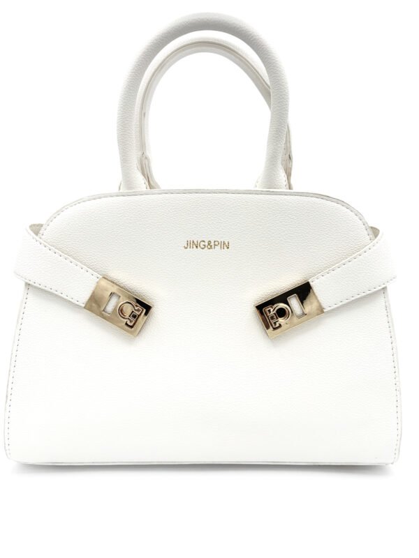 Bolso elegante con neceser blanco