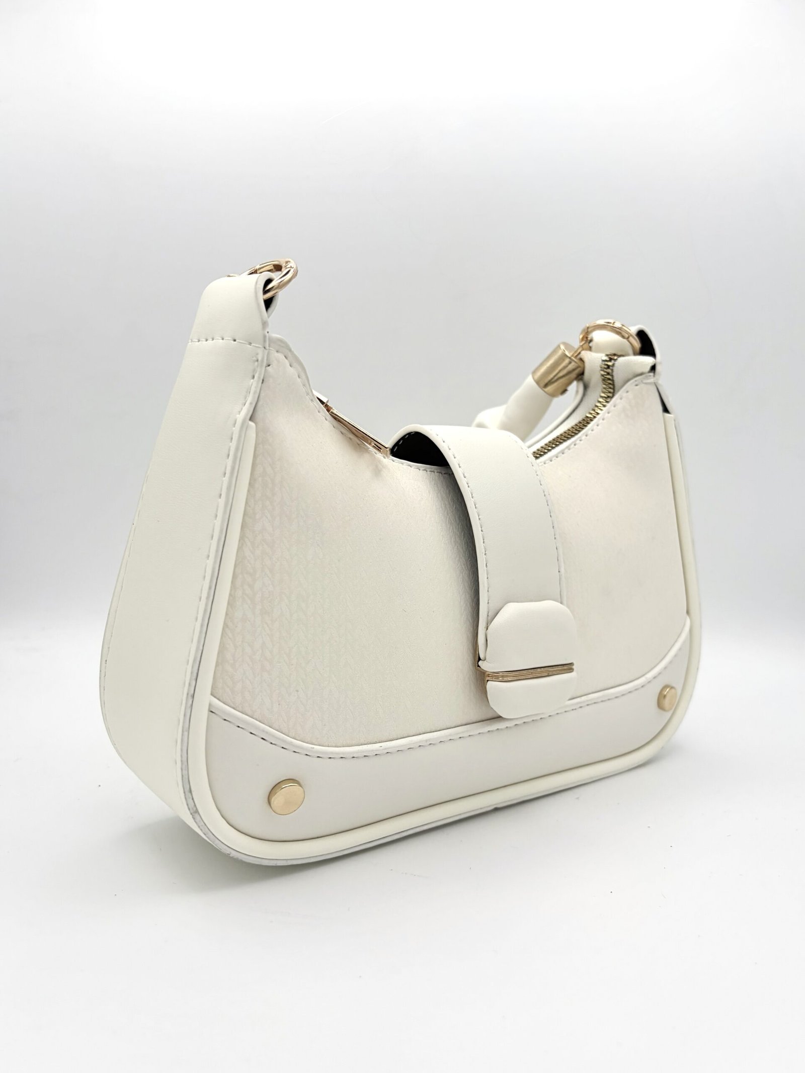 Bolso tipo scrunchie blanco hueso - Imagen 3