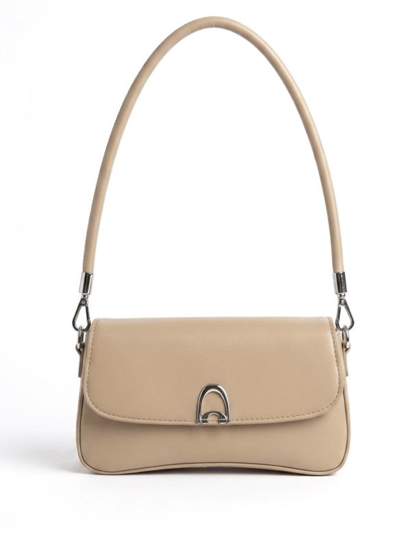 Bolso baguette liso beige