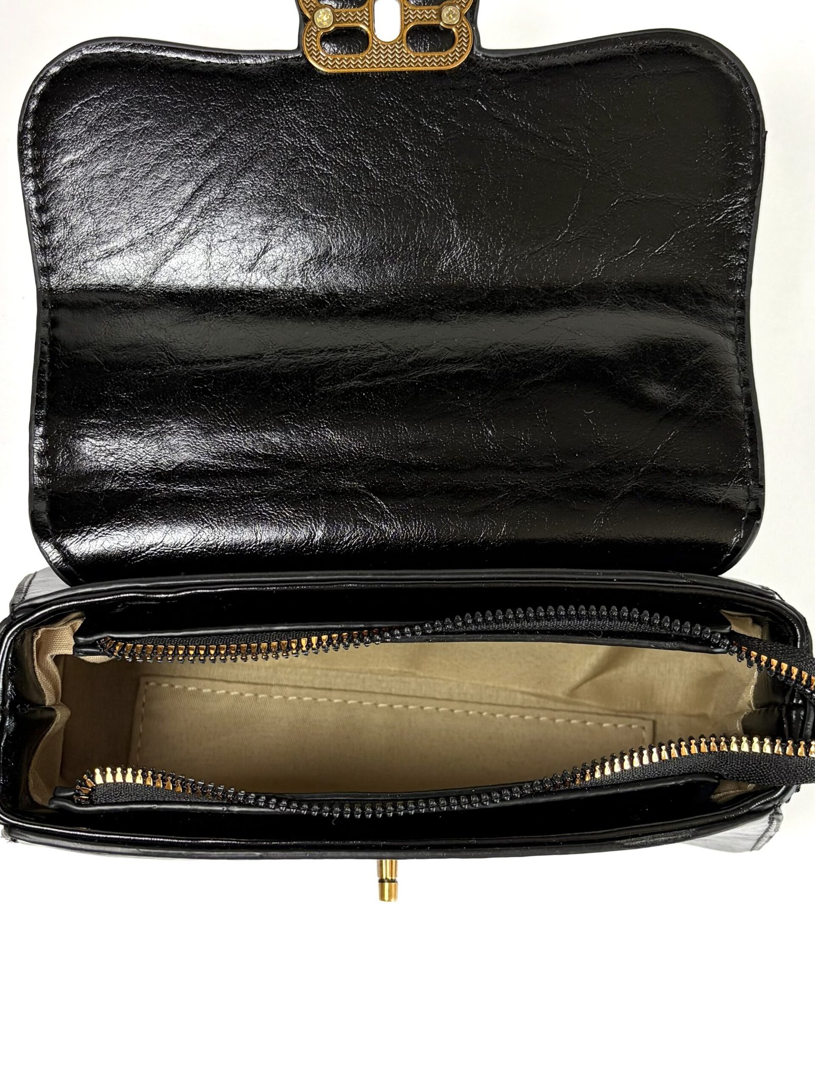 Bolso manos libres satchel negro - Imagen 7