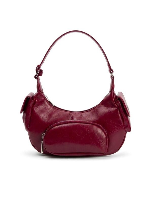 Bolso baguette cargo de bolsillos vinotinto