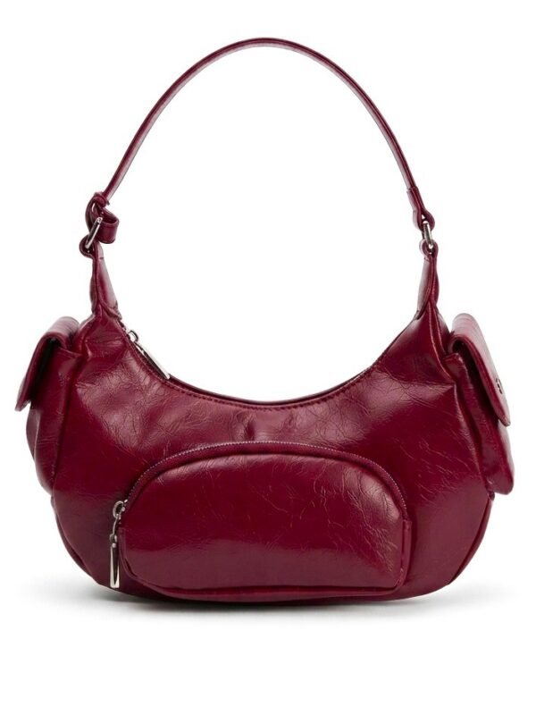 Bolso baguette cargo de bolsillos vinotinto