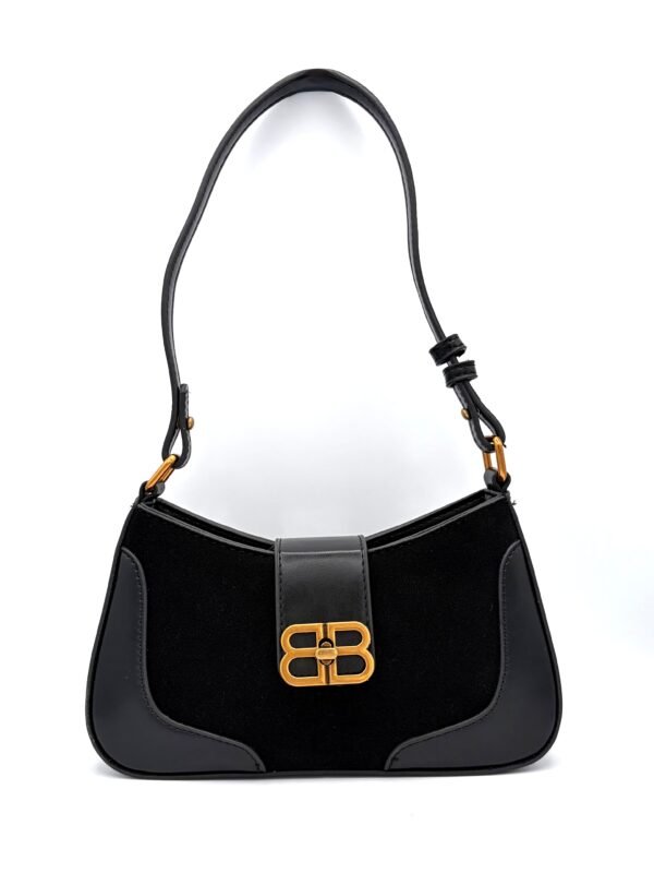 Bolso manos libres tipo gamuza negro