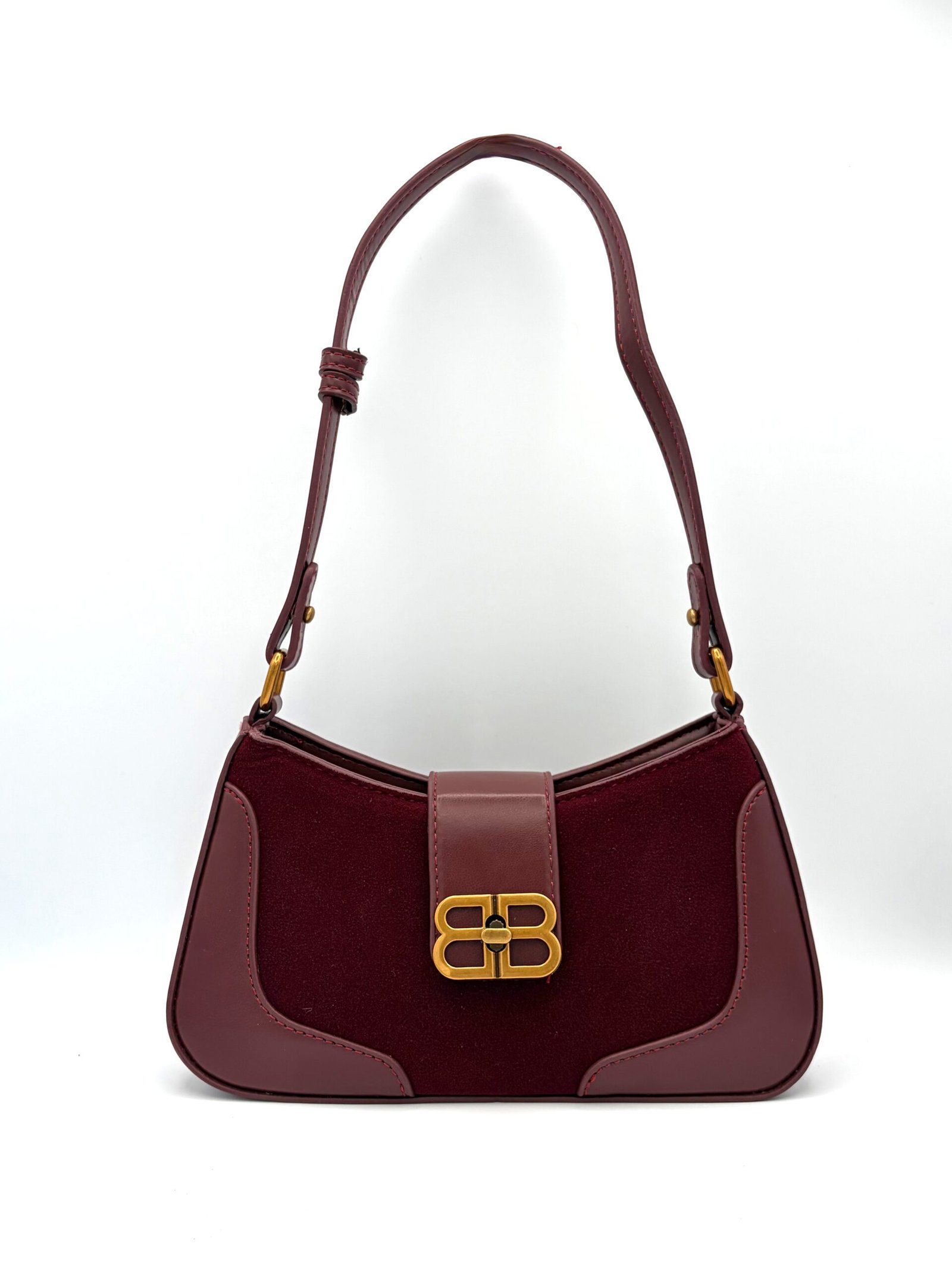 Bolso manos libres tipo gamuza vinotinto