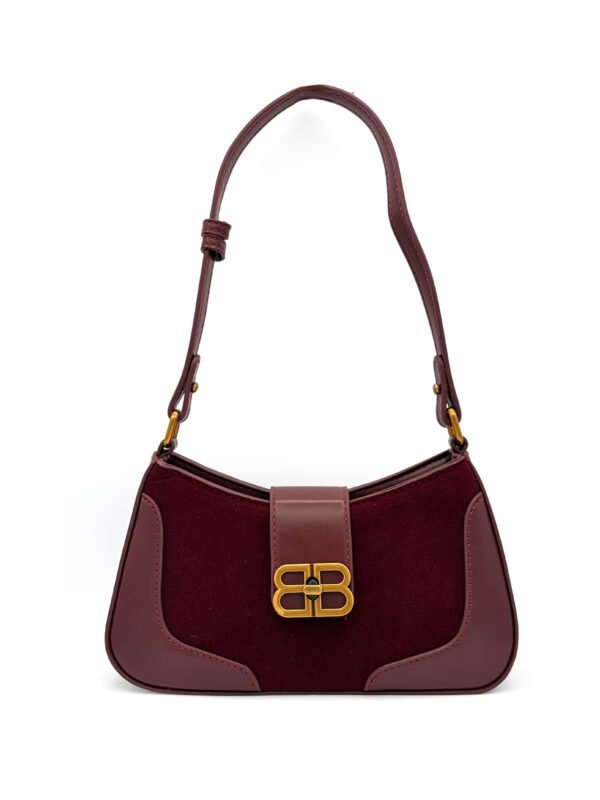 Bolso manos libres tipo gamuza vinotinto