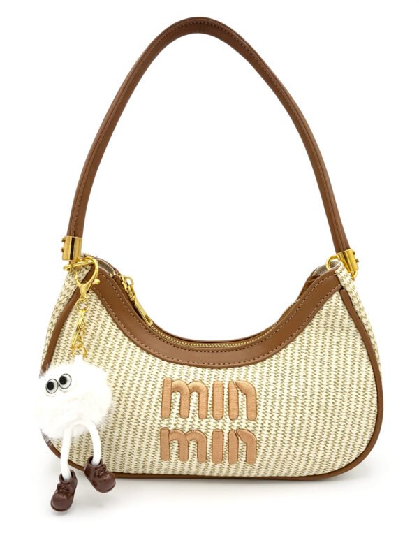 Bolso con bordado en relieve, cafe