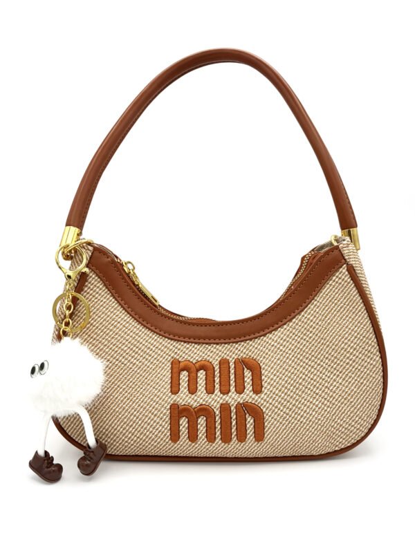 Bolso con bordado en relieve, camel