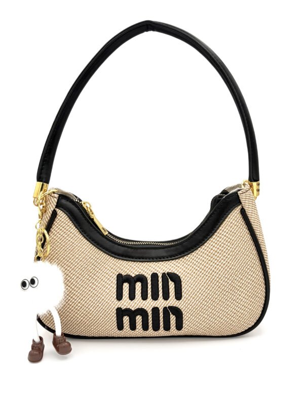 Bolso con bordado en relieve, negro