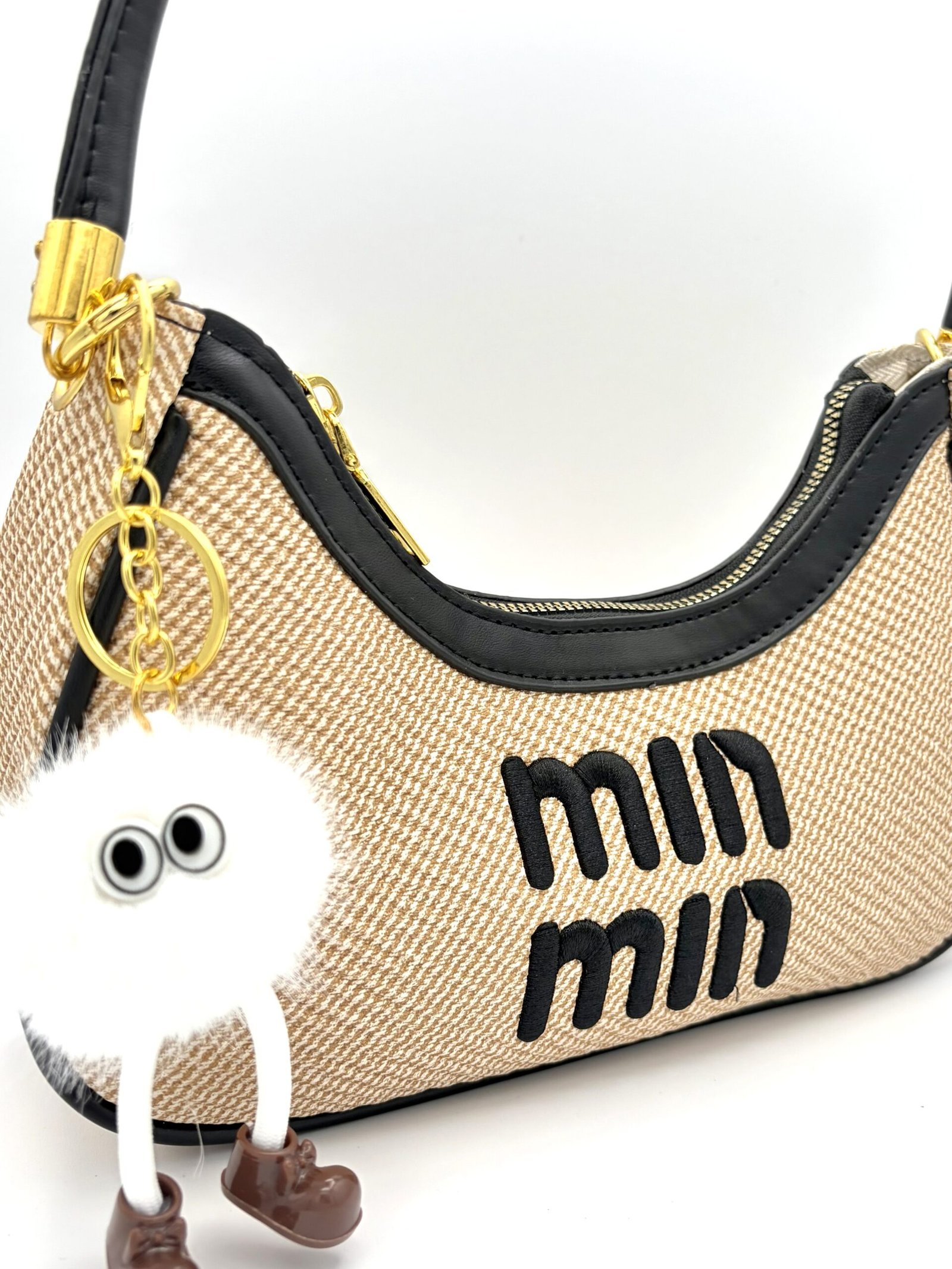 Bolso con bordado en relieve, negro - Imagen 5