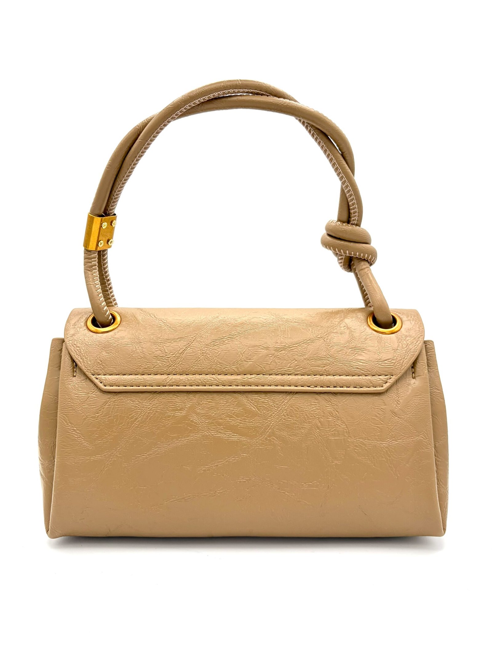 Bolso efecto crinkle beige arena - Imagen 4