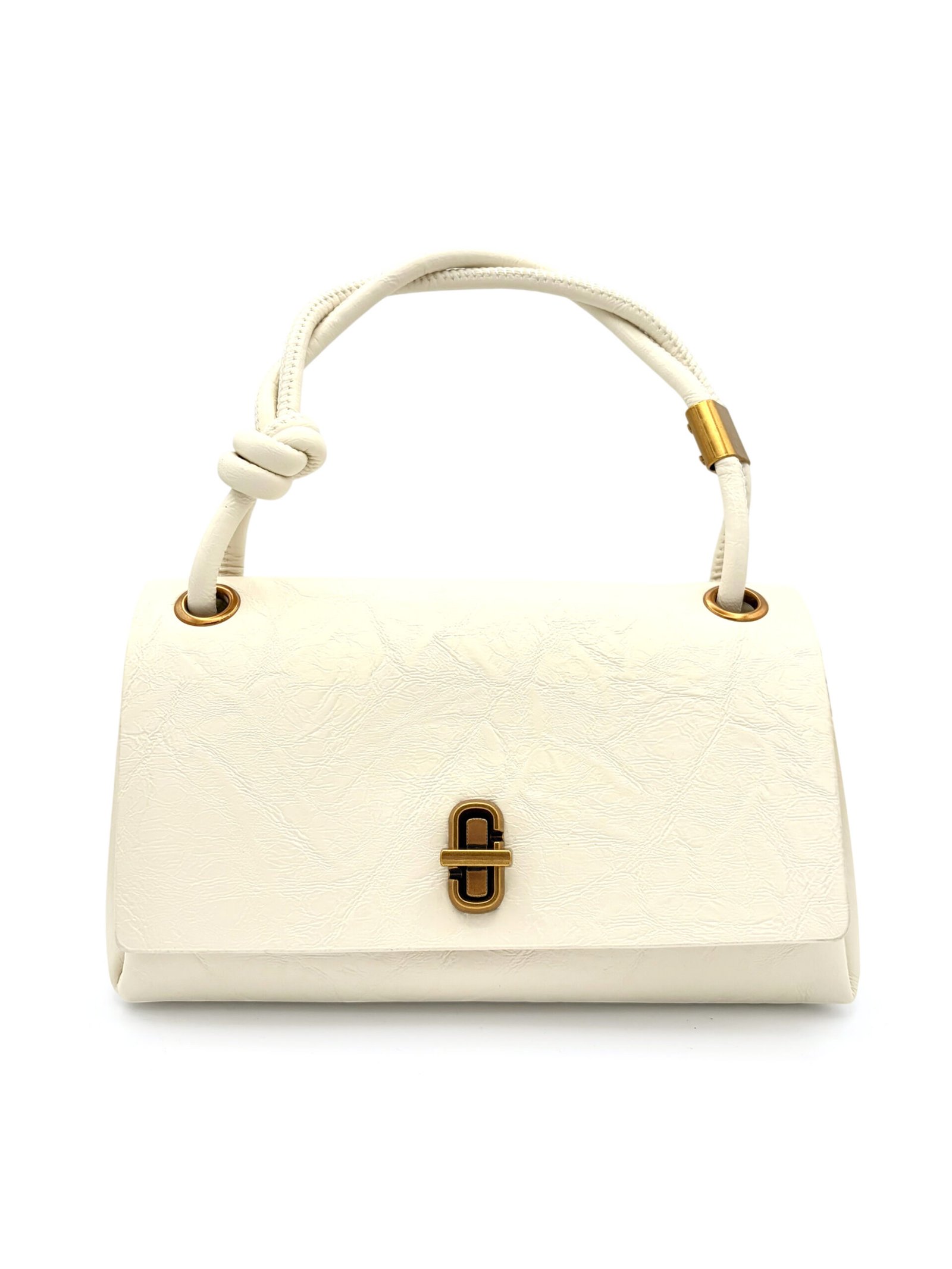 Bolso efecto crinkle blanco crema