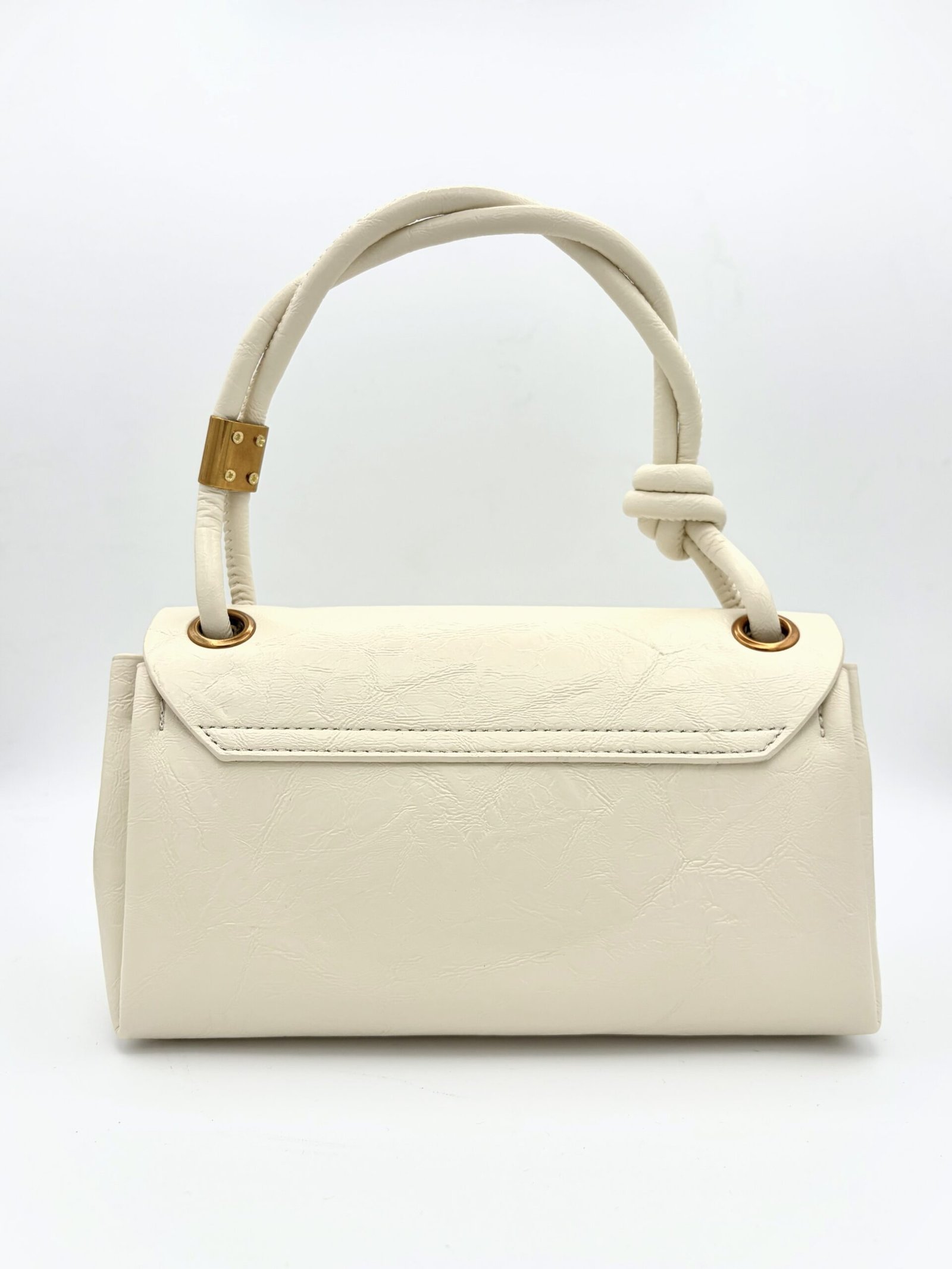 Bolso efecto crinkle blanco crema - Imagen 4