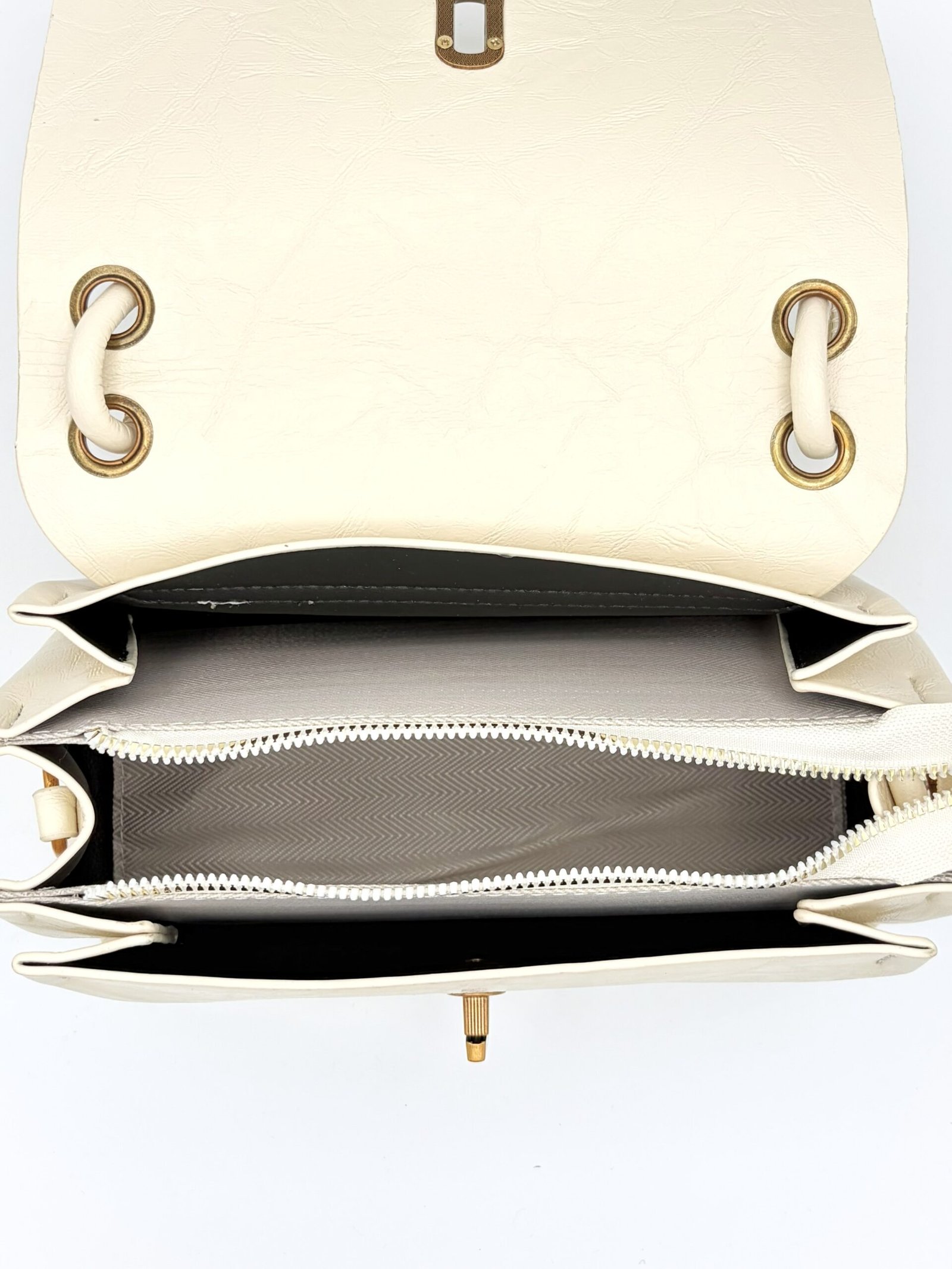 Bolso efecto crinkle blanco crema - Imagen 6