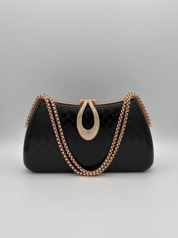 Cartera baúl doble cadena negro