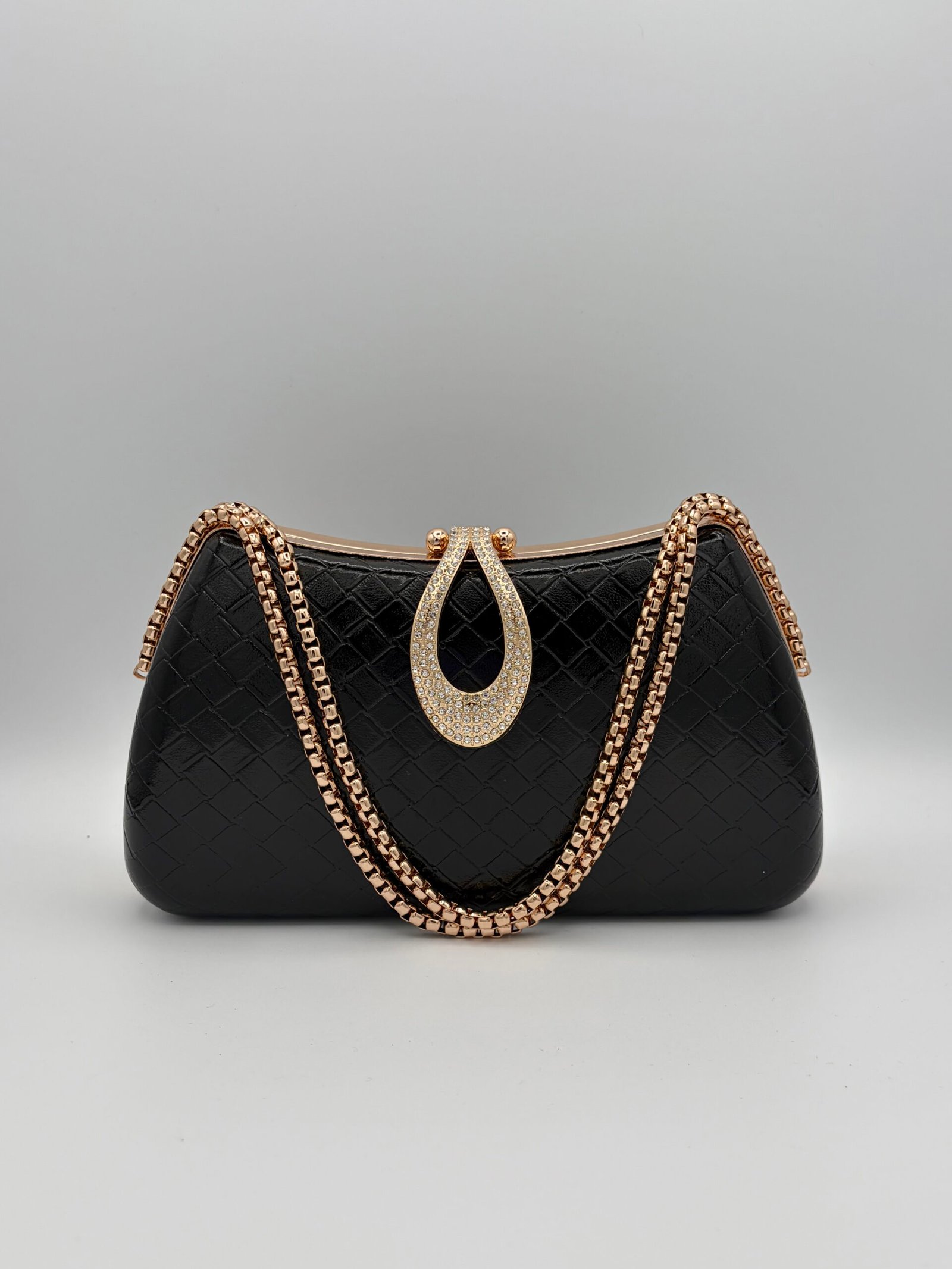 Cartera baúl doble cadena negro