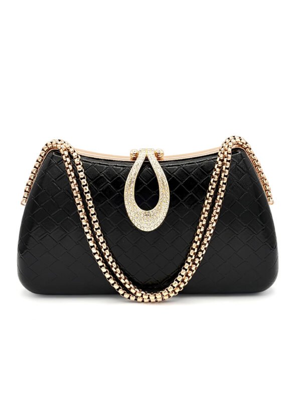 Cartera baúl doble cadena negro