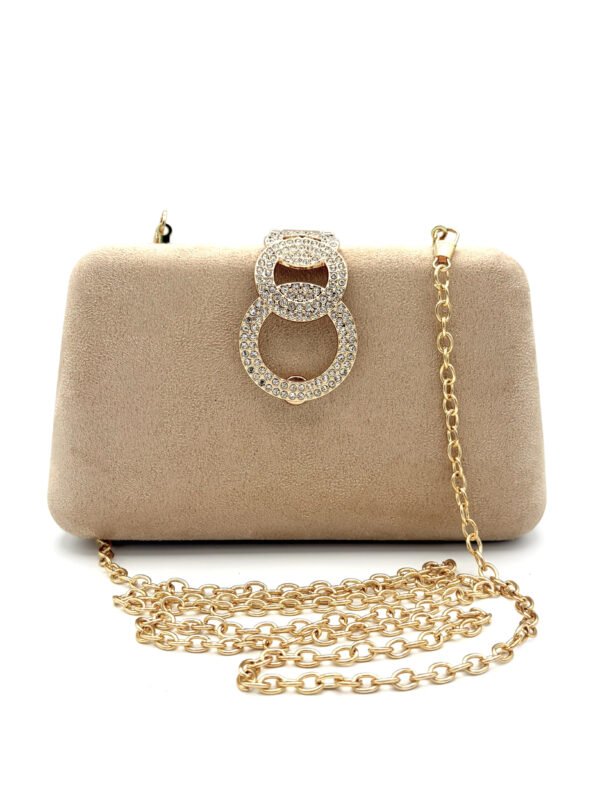 Clutch de terciopelo beige