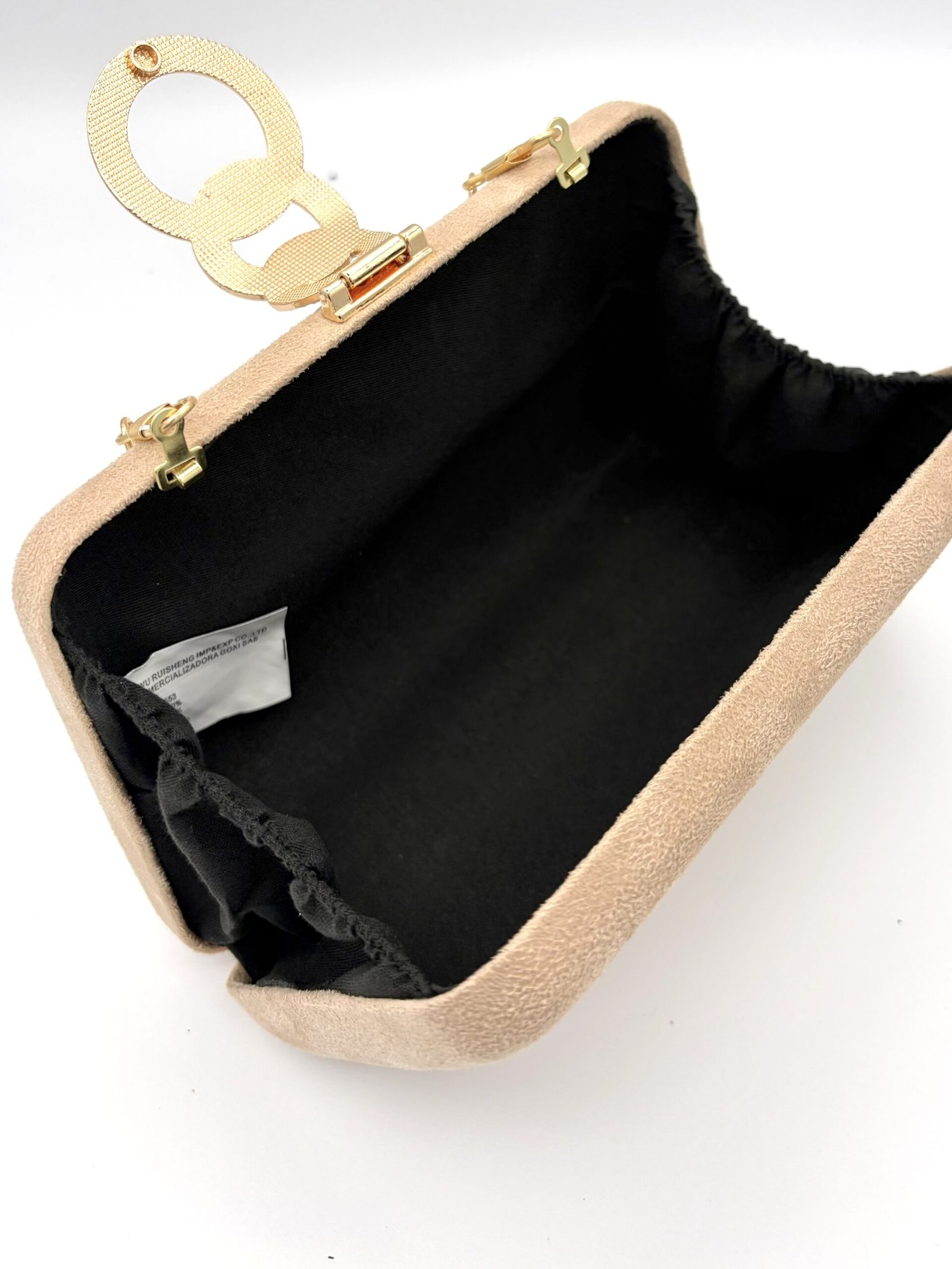 Clutch de terciopelo beige - Imagen 5
