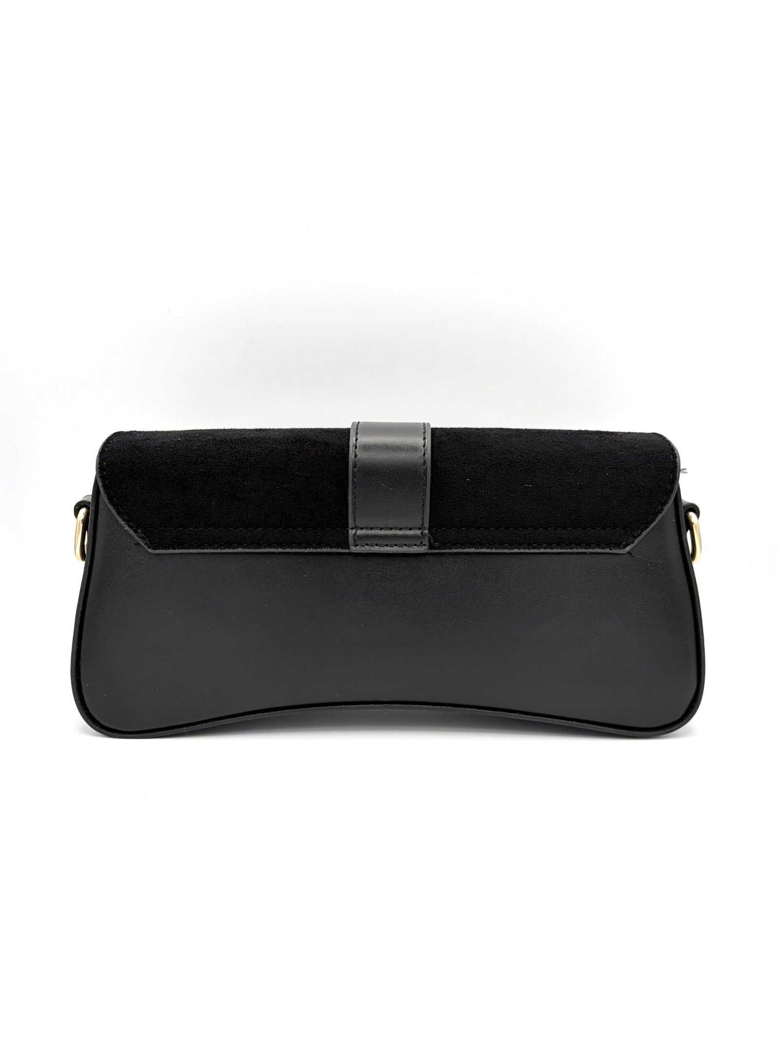 Bolso manos libres baguette gamuza negro - Imagen 4