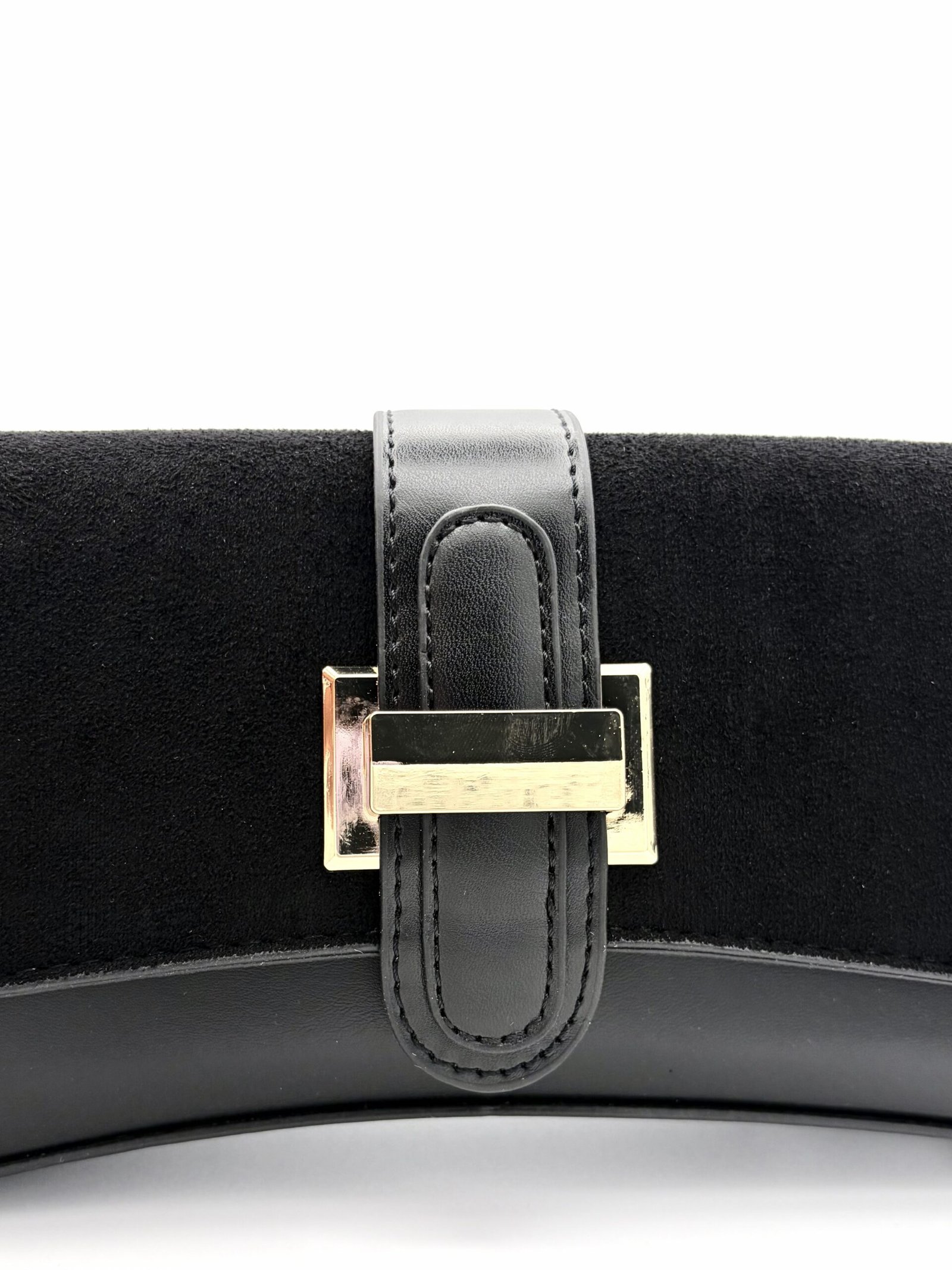Bolso manos libres baguette gamuza negro - Imagen 5