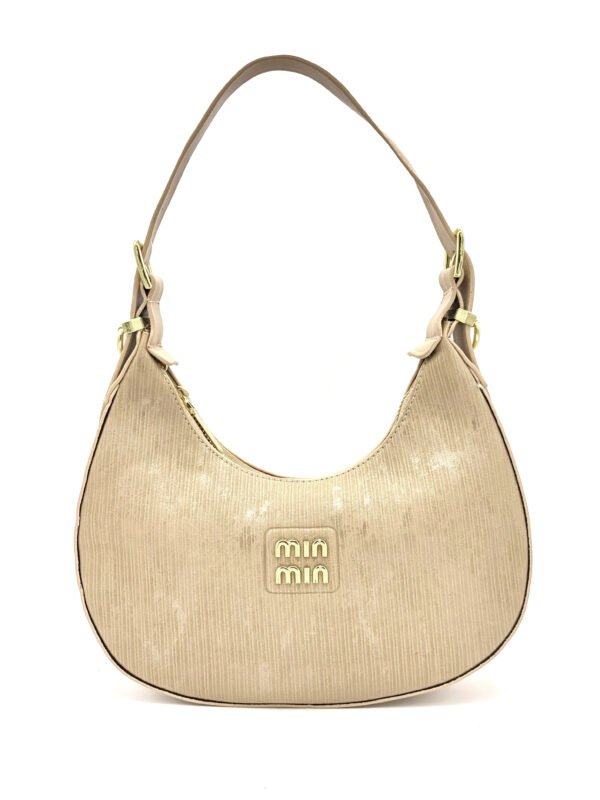 Bolso media luna beige