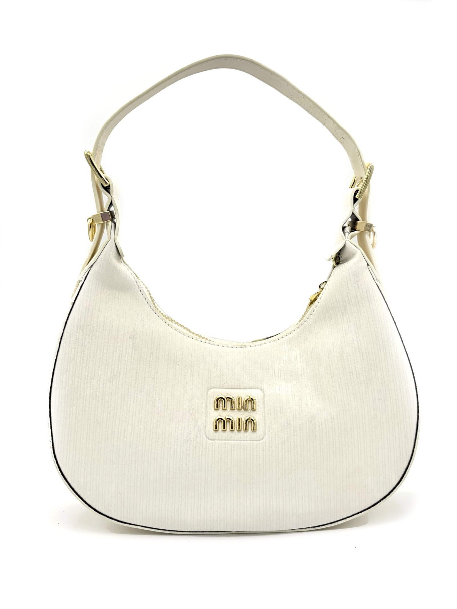 Bolso media luna blanco
