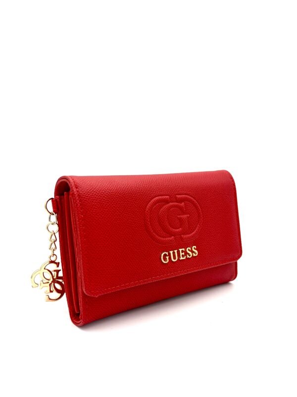 Billetera Guess roja con dorado
