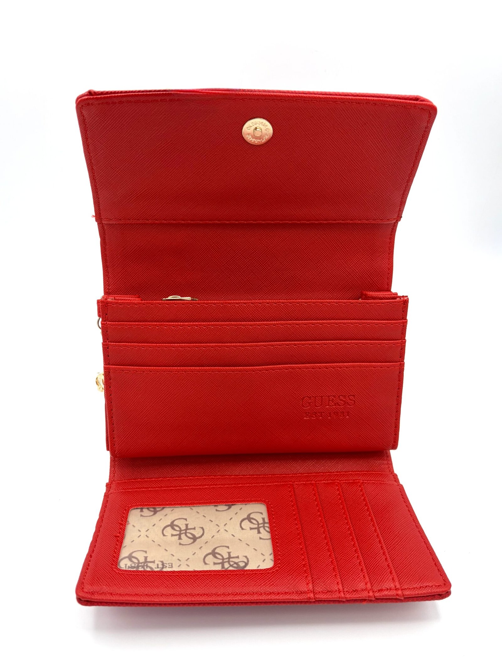 Billetera Guess roja con dorado - Imagen 5