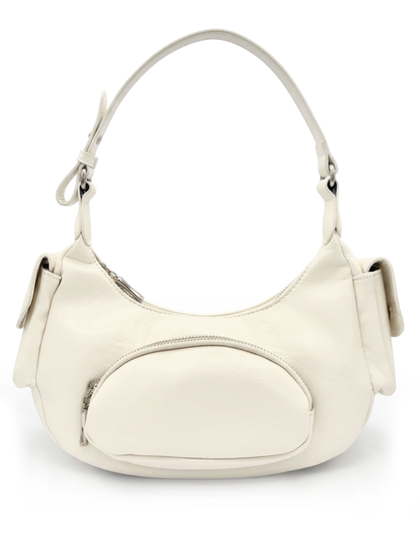 Bolso baguette cargo de bolsillos blanco