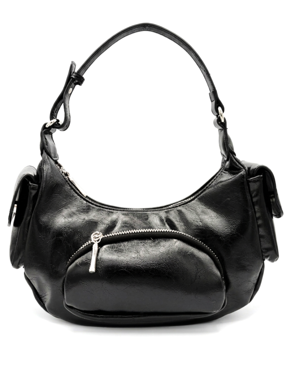 Bolso baguette cargo de bolsillos negro