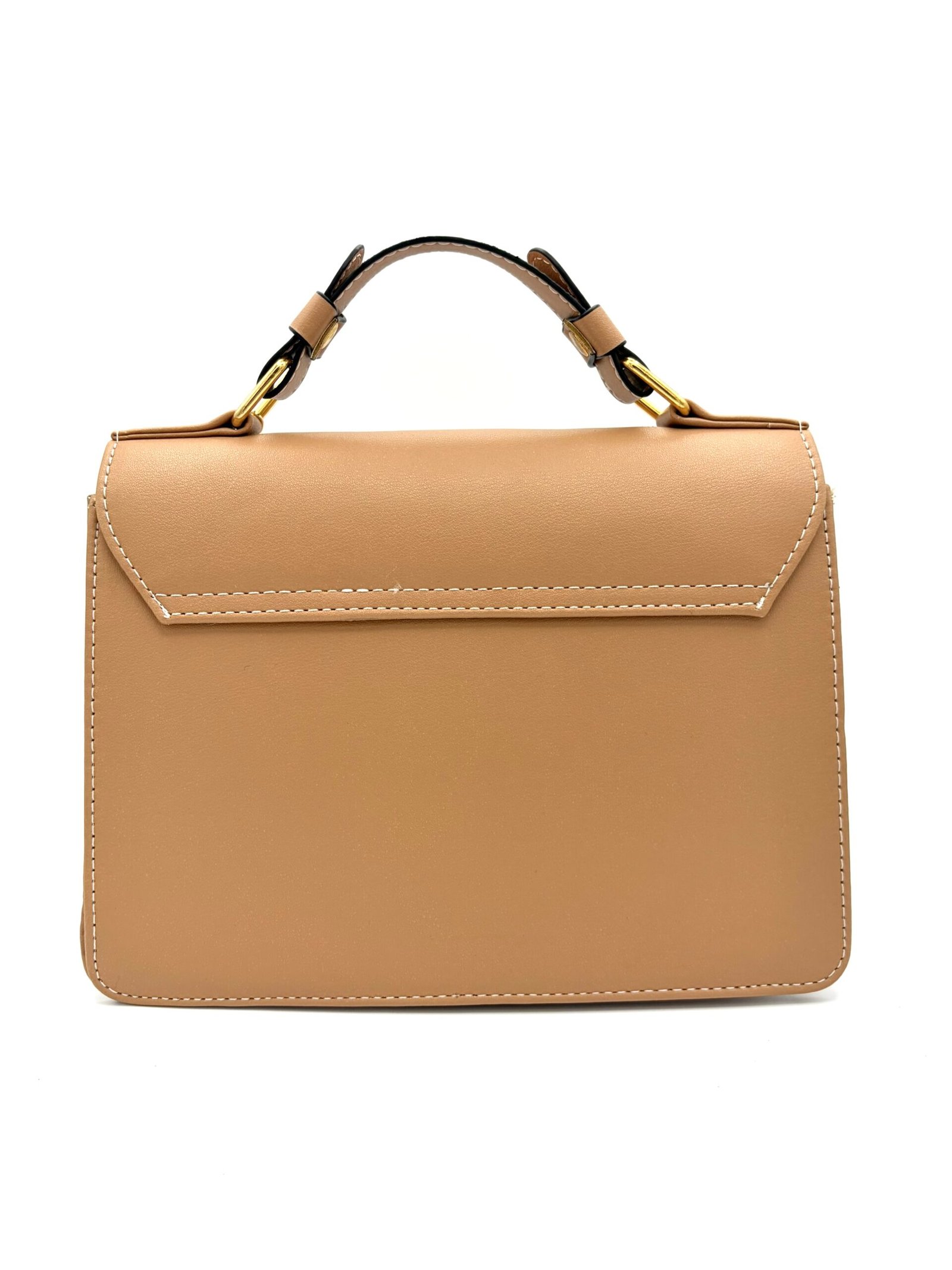 Bolso con decoración de flor beige - Imagen 6