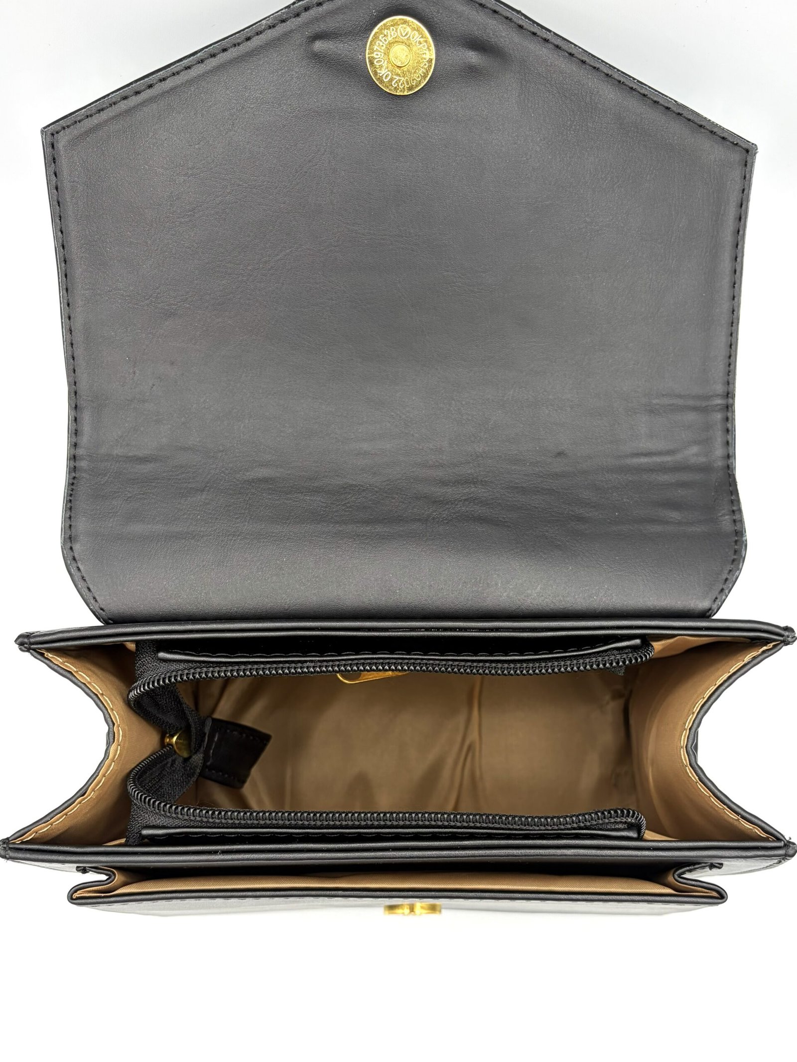Bolso con decoración de flor negro - Imagen 5