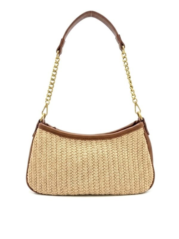 Bolso de yute tejido cafe