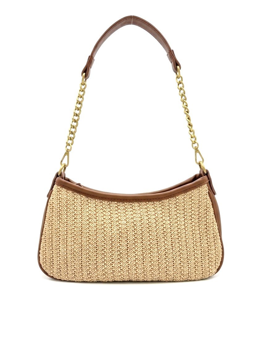 Bolso de yute tejido cafe