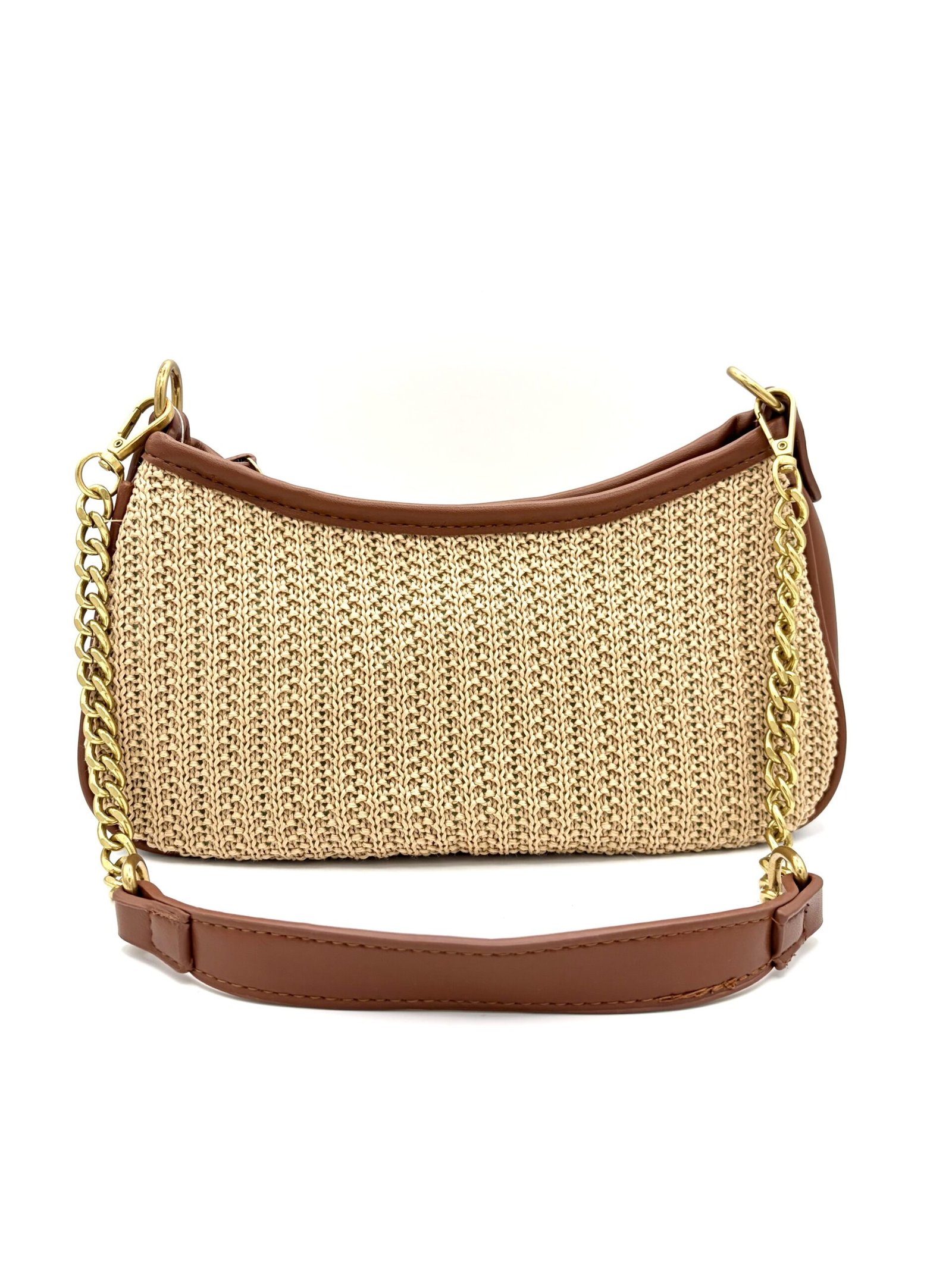 Bolso de yute tejido cafe - Imagen 3