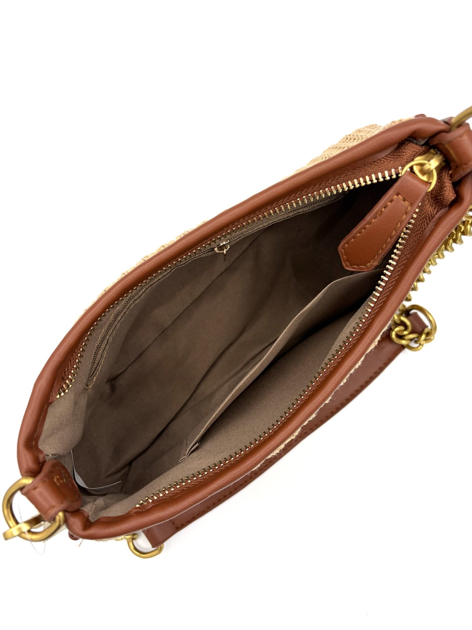 Bolso de yute tejido cafe - Imagen 5