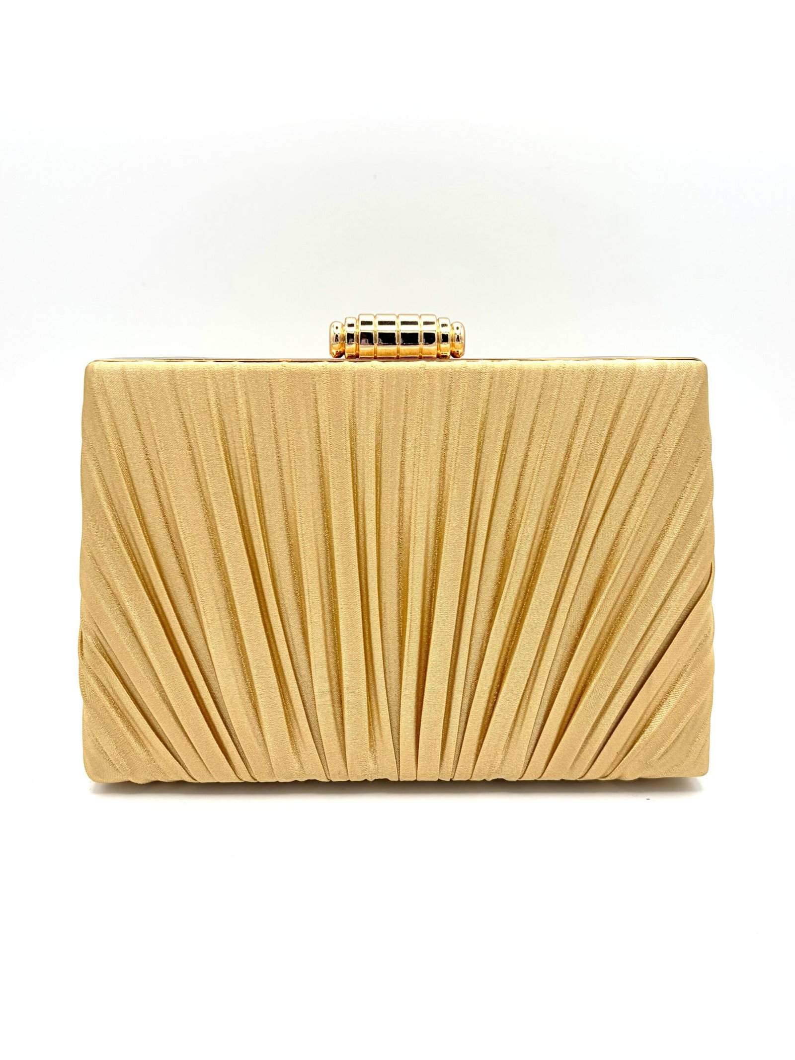 Cartera brillante de tela satinada dorado - Imagen 3