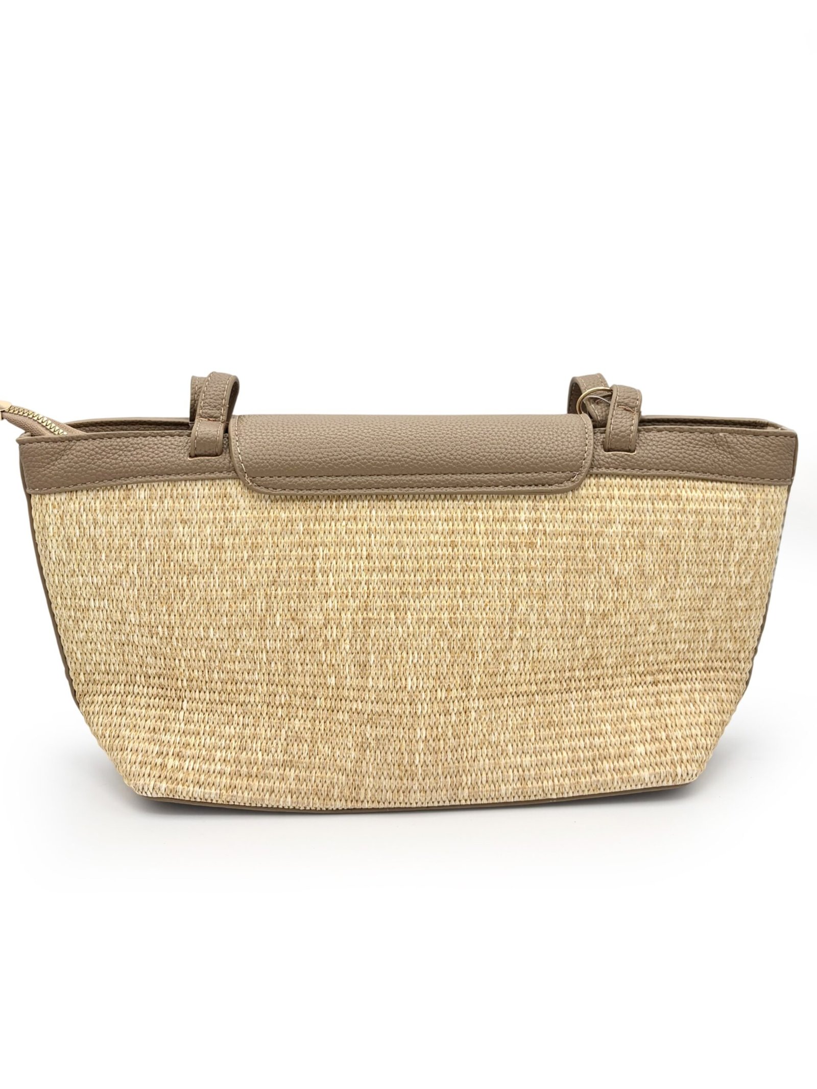 Bolso playero de yute beige - Imagen 3