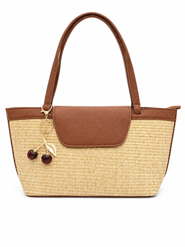 Bolso playero de yute cafe
