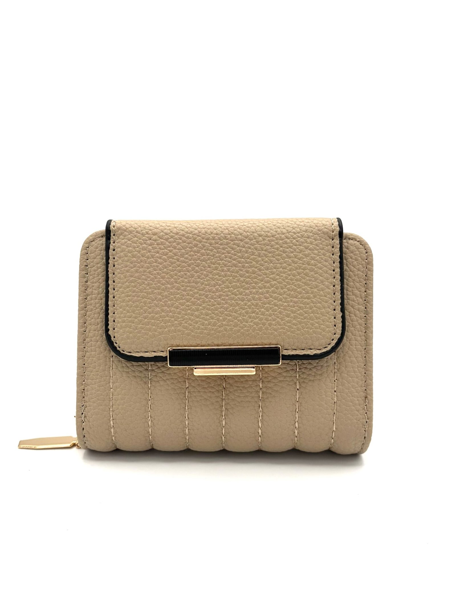 Billetera pequeña beige mujer