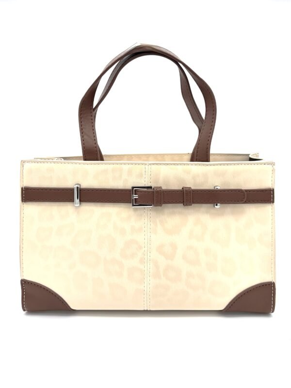 Bolso mediano animal print beige cafe