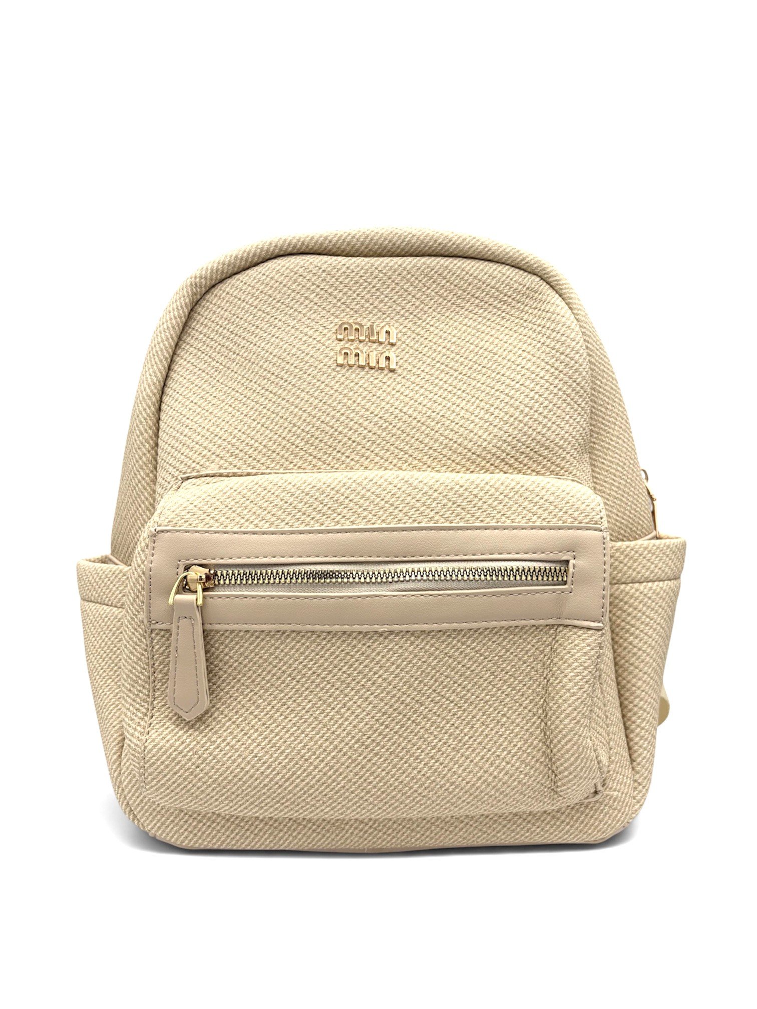 Morral texturizado beige mujer